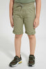 Redtag-Olive-Pullon-Short-Shorts-Boys-2 to 8 Years