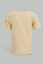 Load image into Gallery viewer, Redtag-Beige-Best-Star-Ever-Short-Slv-Tshirt-All-Over-Prints-Infant-Boys-3 to 24 Months
