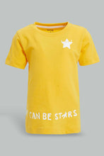 Load image into Gallery viewer, Redtag-Mustard-Star-Short-Sleeve-Tshirt-All-Over-Prints-Infant-Boys-3 to 24 Months
