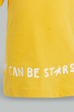 Load image into Gallery viewer, Redtag-Mustard-Star-Short-Sleeve-Tshirt-All-Over-Prints-Infant-Boys-3 to 24 Months
