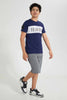 Redtag-Navy-Hustle-T-Shirt-Graphic-T-Shirts-Senior-Boys-9 to 14 Years