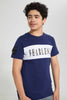 Redtag-Navy-Hustle-T-Shirt-Graphic-T-Shirts-Senior-Boys-9 to 14 Years