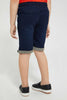 Redtag-Darkwash-Knit-Denim-Short-Denim-Shorts-Boys-2 to 8 Years