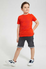 تنزيل الصورة على معرض الصور، Redtag-Grey-Knit-Denim-Short-Denim-Shorts-Boys-2 to 8 Years
