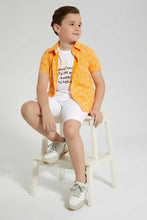 تنزيل الصورة على معرض الصور، Redtag-White-Knit-Denim-Short-Denim-Shorts-Boys-2 to 8 Years
