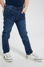 Load image into Gallery viewer, Navy Elasticated Waistband Jean
