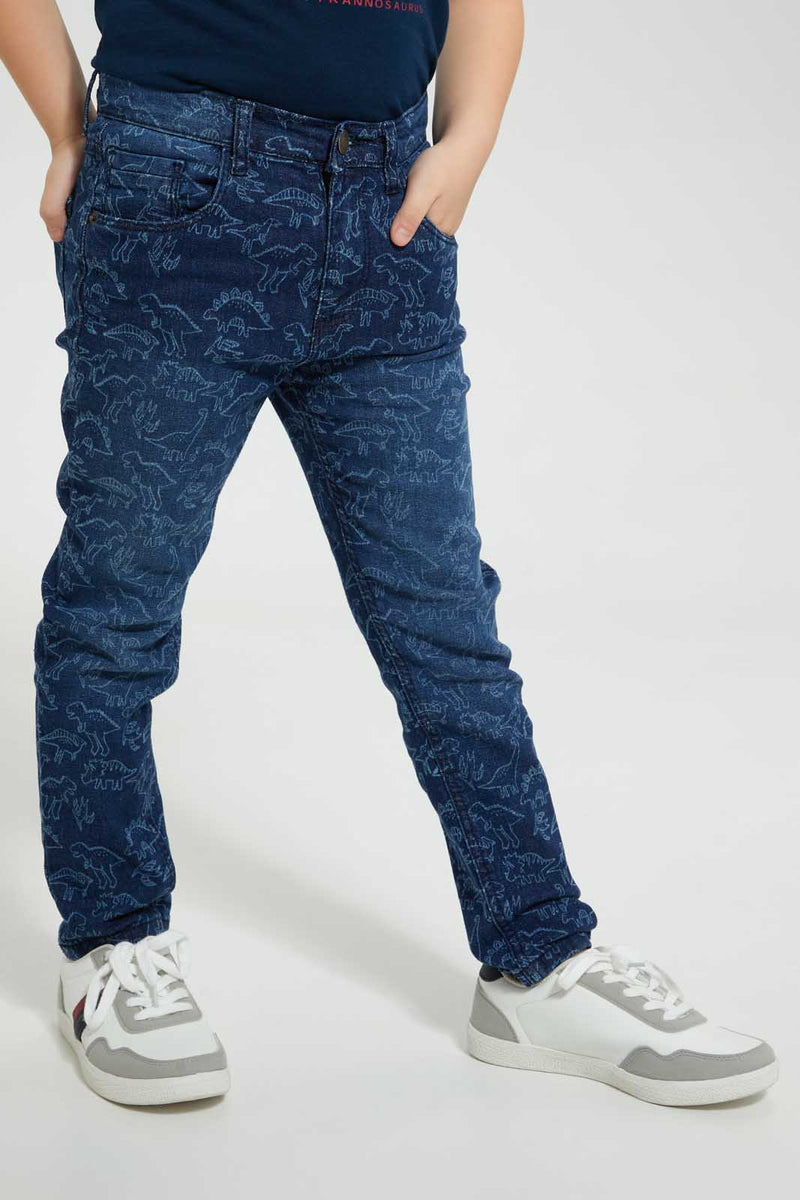 Navy Elasticated Waistband Jean