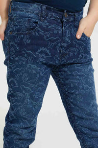 Navy Elasticated Waistband Jean