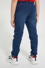 تنزيل الصورة على معرض الصور، Redtag-Dark-Wash-Denim-Jogger-Jeans-Jogger-Fit-Boys-2 to 8 Years
