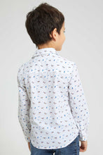 تنزيل الصورة على معرض الصور، Redtag-White-Aop-Long-Sleeve-Shirt-Casual-Shirts-Boys-2 to 8 Years
