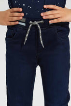 Load image into Gallery viewer, Redtag-Midwash-Knit-Denim-Ribbed-Waist-Jogger-Jean-Knit-Denim-Boys-2 to 8 Years
