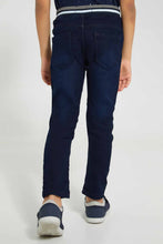 Load image into Gallery viewer, Redtag-Midwash-Knit-Denim-Ribbed-Waist-Jogger-Jean-Knit-Denim-Boys-2 to 8 Years
