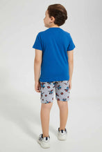 تنزيل الصورة على معرض الصور، Redtag-Navy-Spiderman-T-Shirt-And-Short-Pyjama-Set-Pyjama-Sets-Boys-2 to 8 Years
