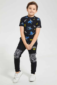 Redtag-Black-Batman-Print-T-Shirt-Character-T-Shirts-Boys-2 to 8 Years