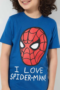 Redtag-Blue-Spiderman-T-Shirt-Character-T-Shirts-Boys-2 to 8 Years