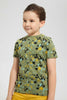 Redtag-Olive-Splat-Printed-T-Shirt-Graphic-T-Shirts-Boys-2 to 8 Years
