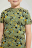 Redtag-Olive-Splat-Printed-T-Shirt-Graphic-T-Shirts-Boys-2 to 8 Years
