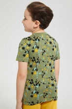 تنزيل الصورة على معرض الصور، Redtag-Olive-Splat-Printed-T-Shirt-Graphic-T-Shirts-Boys-2 to 8 Years
