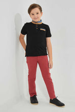 Load image into Gallery viewer, Redtag-Black-Stand-Up-Polo-With-Pocket-Polo-Shirts-Boys-2 to 8 Years

