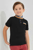 Redtag-Black-Stand-Up-Polo-With-Pocket-Polo-Shirts-Boys-2 to 8 Years
