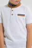 Redtag-White-Stand-Up-Collar-Polo-With-Pocket-Polo-Shirts-Boys-2 to 8 Years