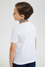 Load image into Gallery viewer, Redtag-White-Stand-Up-Collar-Polo-With-Pocket-Polo-Shirts-Boys-2 to 8 Years
