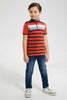 Redtag-Red-Stand-Up-Collar-Polo-With-Pocket-Polo-Shirts-Boys-2 to 8 Years