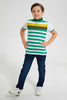 Redtag-Mint-Horizontal-Stripe-Stand-Collar-Polo-Shirt-Polo-Shirts-Boys-2 to 8 Years