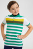 Redtag-Mint-Horizontal-Stripe-Stand-Collar-Polo-Shirt-Polo-Shirts-Boys-2 to 8 Years