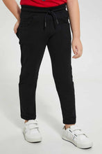 Load image into Gallery viewer, Redtag-Black-5-Pocket-Stretch-Terry-Pant-Chino-Trousers-Boys-2 to 8 Years
