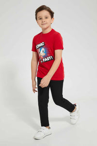 Redtag-Black-5-Pocket-Stretch-Terry-Pant-Chino-Trousers-Boys-2 to 8 Years