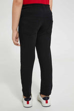 Load image into Gallery viewer, Redtag-Black-5-Pocket-Stretch-Terry-Pant-Chino-Trousers-Boys-2 to 8 Years
