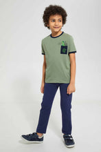 Load image into Gallery viewer, Redtag-Navy-5-Pocket-Stretch-Terry-Pant-Chino-Trousers-Boys-2 to 8 Years
