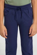 Load image into Gallery viewer, Redtag-Navy-5-Pocket-Stretch-Terry-Pant-Chino-Trousers-Boys-2 to 8 Years
