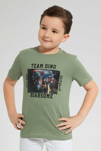 تنزيل الصورة على معرض الصور، Redtag-Olive-Dinosaur-Print-T-Shirt-Graphic-Prints-Boys-2 to 8 Years
