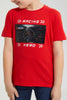 Redtag-Red-No-Signal-Print-T-Shirt-Graphic-T-Shirts-Boys-2 to 8 Years