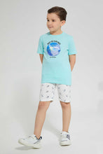 تنزيل الصورة على معرض الصور، Redtag-Blue-Shark-Print-T-Shirt-Graphic-Prints-Boys-2 to 8 Years
