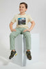 Redtag-Stone-Battle-Print-T-Shirt-Graphic-Prints-Boys-2 to 8 Years