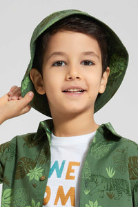 Redtag-Green-Jungle-Print-4-Piece-Set-Sets-Boys-2 to 8 Years