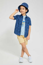 تنزيل الصورة على معرض الصور، Redtag-Blue-Leaf-And-Palm-Print-4-Piece-Set-Sets-Boys-2 to 8 Years
