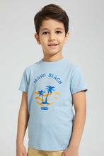 تنزيل الصورة على معرض الصور، Redtag-Blue-Leaf-And-Palm-Print-4-Piece-Set-Sets-Boys-2 to 8 Years
