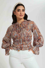 Load image into Gallery viewer, Redtag-Paisley-Smocking-Blouse-Blouses-Women&#39;s-
