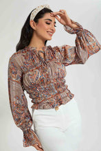 Load image into Gallery viewer, Redtag-Paisley-Smocking-Blouse-Blouses-Women&#39;s-
