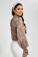 Load image into Gallery viewer, Redtag-Paisley-Smocking-Blouse-Blouses-Women&#39;s-
