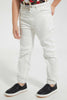 Redtag-White-Twill--Stretch-Biker-Jogger-Jean-Jeans-Jogger-Fit-Boys-2 to 8 Years