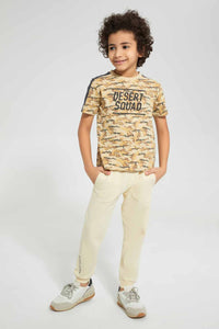Redtag-Olive-Jungle-Squad-T-Shirt-Graphic-T-Shirts-Boys-2 to 8 Years