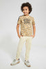 Redtag-Olive-Jungle-Squad-T-Shirt-Graphic-T-Shirts-Boys-2 to 8 Years