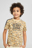 Redtag-Olive-Jungle-Squad-T-Shirt-Graphic-T-Shirts-Boys-2 to 8 Years