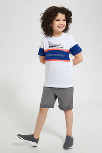 Redtag-White-Rocket-Cut-And-Sew-T-Shirt-Graphic-T-Shirts-Boys-2 to 8 Years