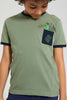 Redtag-Olive-Dino-Pocket-T-Shirt-Graphic-T-Shirts-Boys-2 to 8 Years